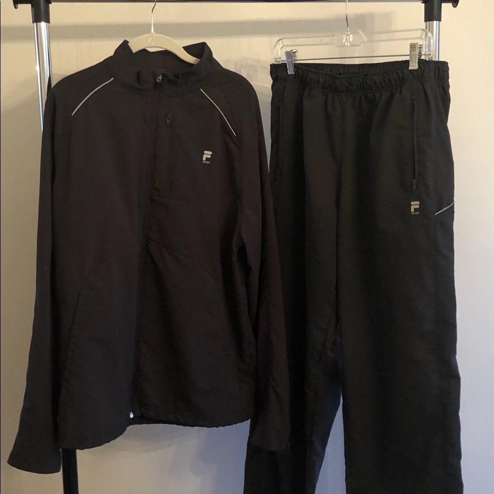 Fila Sport Men’s Warmups Jogging Set Graphite Lg